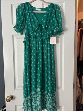 LC Lauren Conrad Green Floral Maxi Dress